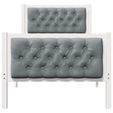 Bed Frame with Headboard Light Grey 80 x 200 cm Solid Pine Wood 878433