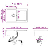 Sink Beige 780 x 500 mm 80% Quartz and 20% Resin 42028394