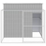 Dog House with Run Light Grey 214x253x181 cm Galvanised Steel 3189137
