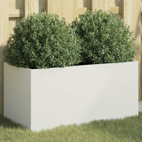 Planter White 62x30x29 cm Steel 841590