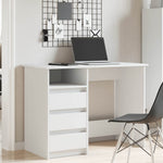 ZNTS Desk White 102x50x75 cm Engineered Wood 860463