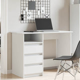 Desk White 102x50x75 cm Engineered Wood 860463