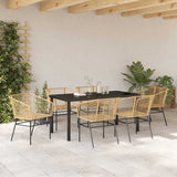 Garden Dining Set 7 pcs Brown Poly Rattan 3380901