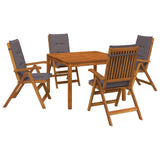 5-Piece Garden Dining Set 5 pcs Natural Solid Acacia Wood 3434615