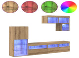 TV Wall Units Wall-mounted 6 pcs Artisan Oak Engineered Wood 3402975