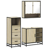 3 Piece Bathroom Furniture Set Sonoma Oak Engineered Wood 3301056