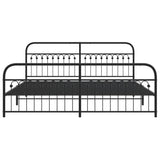Metal Bed Frame without Mattress with Footboard Black 193x203cm 376624