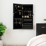 Mirror Jewellery Cabinet with LED Lights Wall Mounted Black 353233