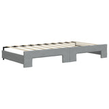 Daybed with Trundle and Mattresses Light Grey 90x190 cm Fabric 3196887