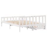 Bed Frame without Mattress White 150x200 cm King Size Solid Wood Pine 3301582