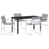 Garden Dining Set Folding 5 pcs White Textilene and steel 3379336