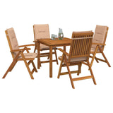 5-Piece Garden Dining Set Natural Solid Acacia Wood 3434598