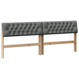 Upholstered Headboard Dark Grey 200 cm Solid Pine Wood 879155