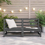 2 Piece Garden Lounge Set Grey Solid Pinewood 805692