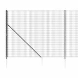Wire Mesh Fence with Spike Anchors Anthracite 2x25 m 154254