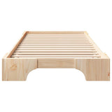 Bed Frame Brown 100 x 210 cm Solid Pine Wood 872896