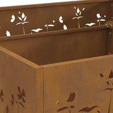 Fire Pit Brown 80 x 80 x 30 cm Weathering Steel 858929