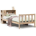 ZNTS Bookcase Bed without Mattress 100x200 cm Solid Wood Pine 3322111