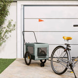 Pet Bike Trailer Grey and Black Oxford Fabric and Iron 93944