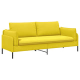 3-Seater Sofa Light Yellow 222 x 81 x 89 cm Fabric 42048638