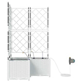 Garden Planter 3 pcs White 80 x 80 x 142 cm PP 42002922