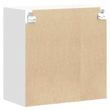 Kitchen Wall Cabinet with Glass Door Lucca White Engineered Wood 853907