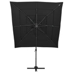 4-Tier Garden Parasol with Aluminium Pole Black 250x250 cm 313826