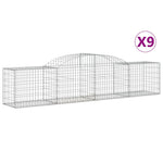 Arched Gabion Baskets 9 pcs 300x50x60/80 cm Galvanised Iron 3146672
