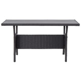 Garden Table Black 120x70x66 cm Poly Rattan 316585