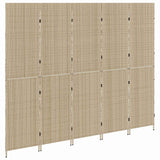 Room Divider Folding Manual Beige 242 x 180 cm Poly Rattan 42003676