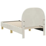 Toddler Bed Frame with Headboard Cream 70 x 140 cm Velvet 42011004