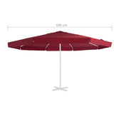 ZNTS Replacement Fabric for Outdoor Parasol Bordeaux Red 500 cm 312542