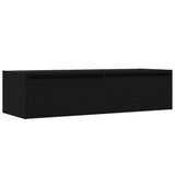 TV Cabinet with LED Lights Black Oak 100X35.5x25 cm 860239