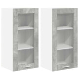 Hanging Cabinet with Door 2 pcs Concrete Grey 40 x 31 x 80 cm 884305
