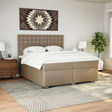 Box Spring Bed with Mattress Cappuccino 200x200 cm Faux Leather 3290739