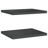ZNTS Wall Shelves 2 pcs 50x40x3 cm Black Stainless Steel 30293
