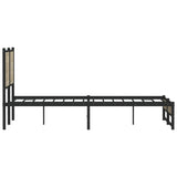 Metal Bed Frame without Mattress Sonoma Oak 140x190 cm 4007886