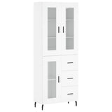 Highboard White 69.5x34x180 cm Engineered Wood 3198609
