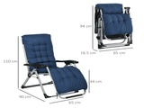 2 Piece Sun Lounger, Reclining Zero Gravity Sun Loungers with Cushions for Outdoor Patio, Blue UK T3398P318625