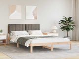 Bed Frame with Upholstered Headboard Taupe 120 x 190 cm 878067