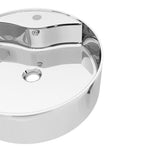 Wash Basin with Overflow 46.5x15.5 cm Ceramic Silver 143865