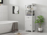 Tall Bathroom Cabinet, Slim Bathroom Storage Cabinet with 2 Open Shelves, Soft Close Door and T3398P344170