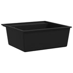 ZNTS Kitchen Sink with Overflow Hole Black Granite 147061