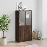 Highboard with Doors Brown Oak 68x37x142 cm Engineered Wood 3295870