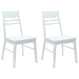 Dining Chairs 2 pcs White 43 x 54 x 89 cm Solid Rubber Wood 42020444