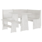 3 Piece Dining Set REINE White Solid Wood Pine 3096568