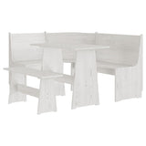 3 Piece Dining Set REINE White Solid Wood Pine 3096568