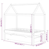 Kids Bed Frame with a Drawer Solid Pine Wood 80x160 cm 322137