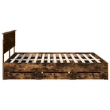 Bed Frame with Drawer Smoked Oak 180 x 200 cm Engineer Wood 3407960