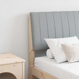 Upholstered Headboard Light Grey 135 cm Solid Pine Wood 879399